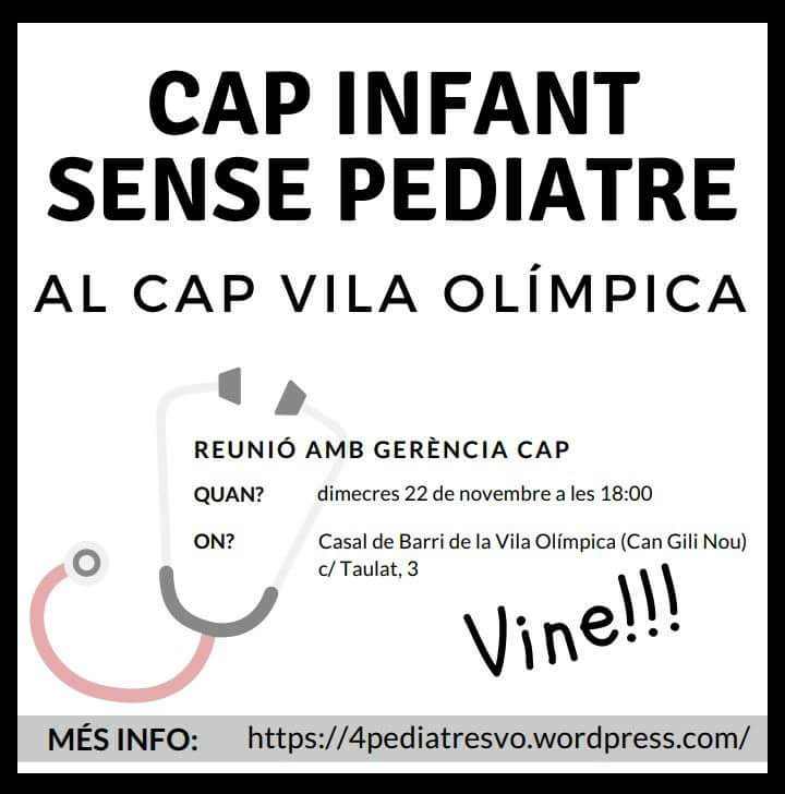 Cap infant sense pediatre al CAP Vila Olímpica