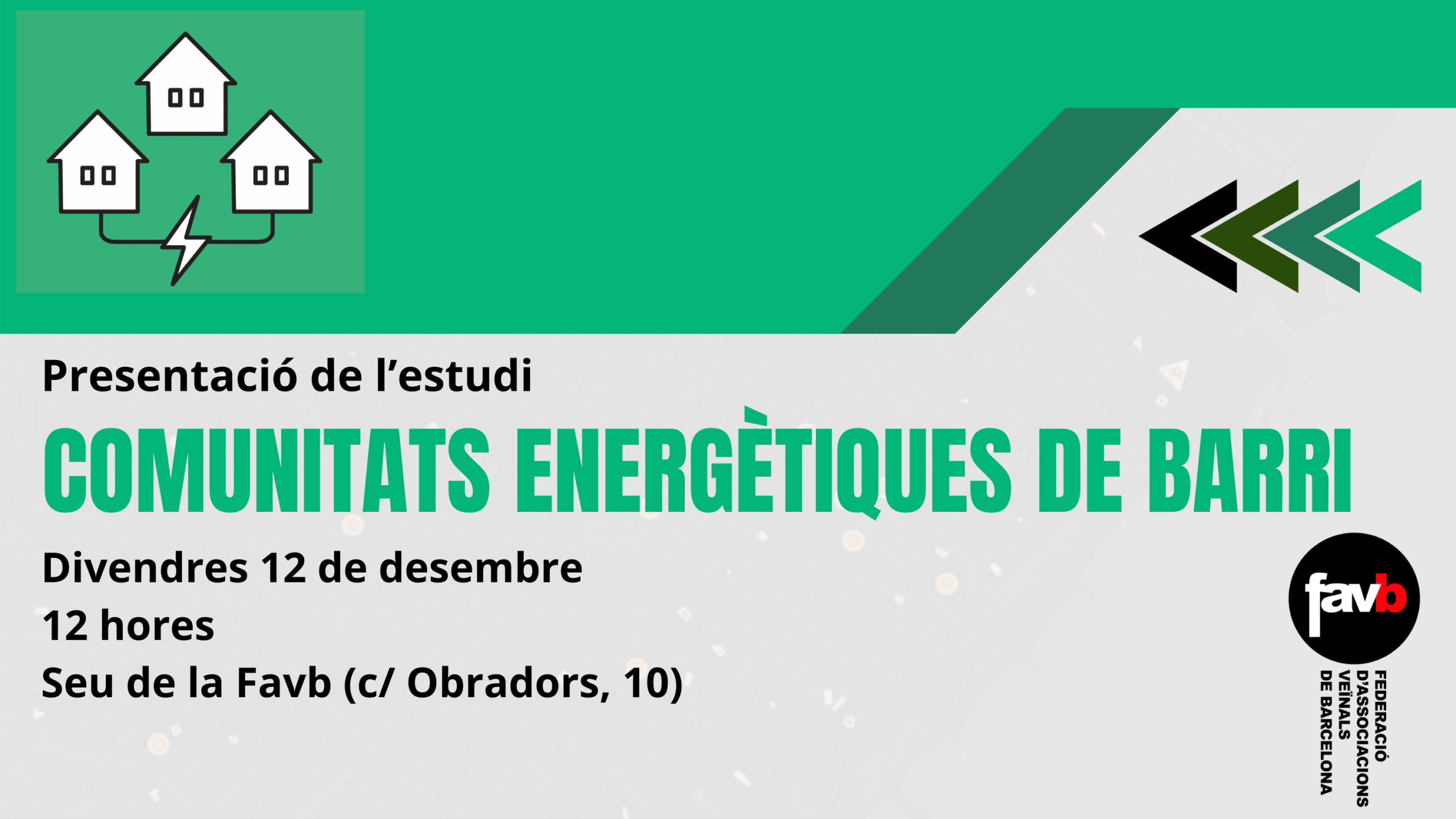 Presentem les conclusions de ‘Comunitats Energètiques de Barri: estudi de viabilitat per permetre l’extrapolació del model a tota la ciutat’